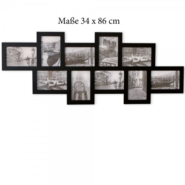 Cornice per foto Collage con 10 cornici nero
