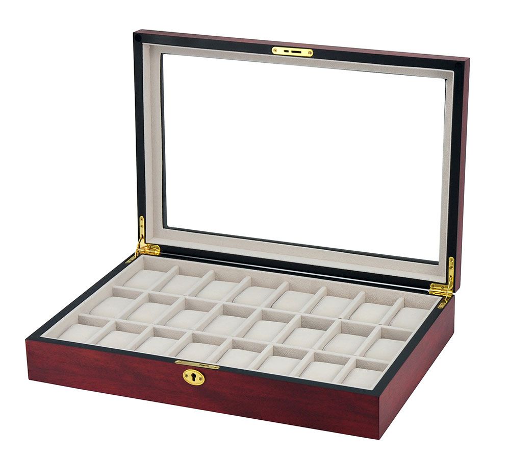 350-uhrenkoffer_24 Cassetta in legno per 24 orologi
