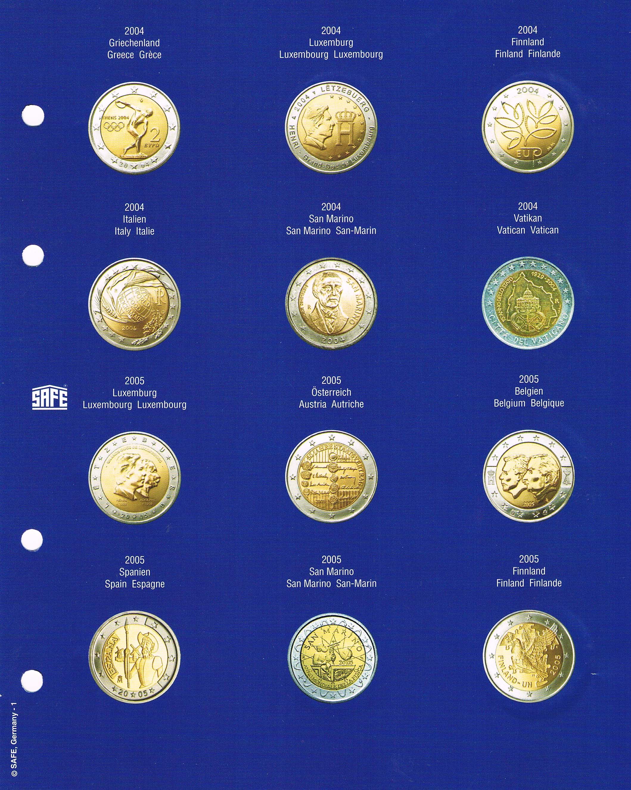 7302-1 TOPset Fogli supplementare per monete 2 €uro in capsule