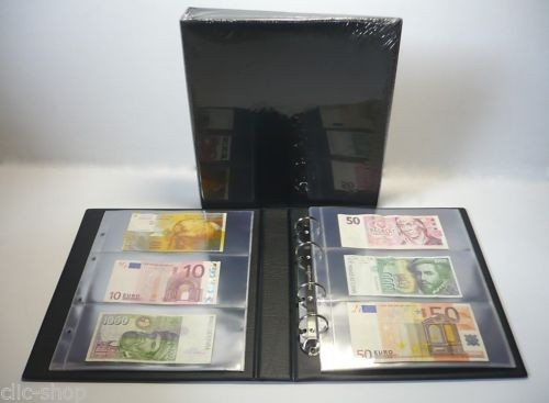 4125banknotenalbum3teilig Album per banconote con 25 fogli a 3 scomparti