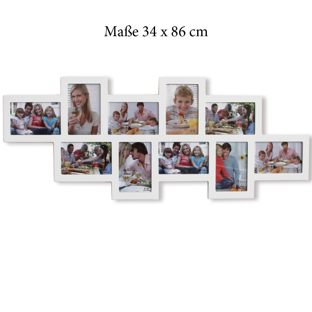 73660-bilderrahmen-collage_wei Cornice per foto Collage con 10 cornici bianco