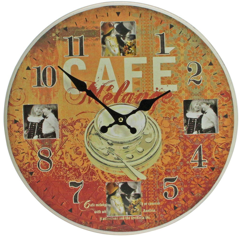 4051857739373 Orologio da parete Café con cornice per foto