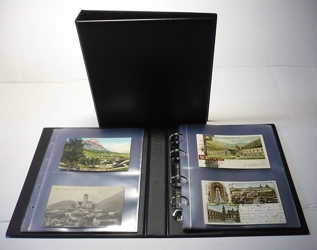 4125-2-cartoline Album per cartoline con 25 fogli a 2 scomparti
