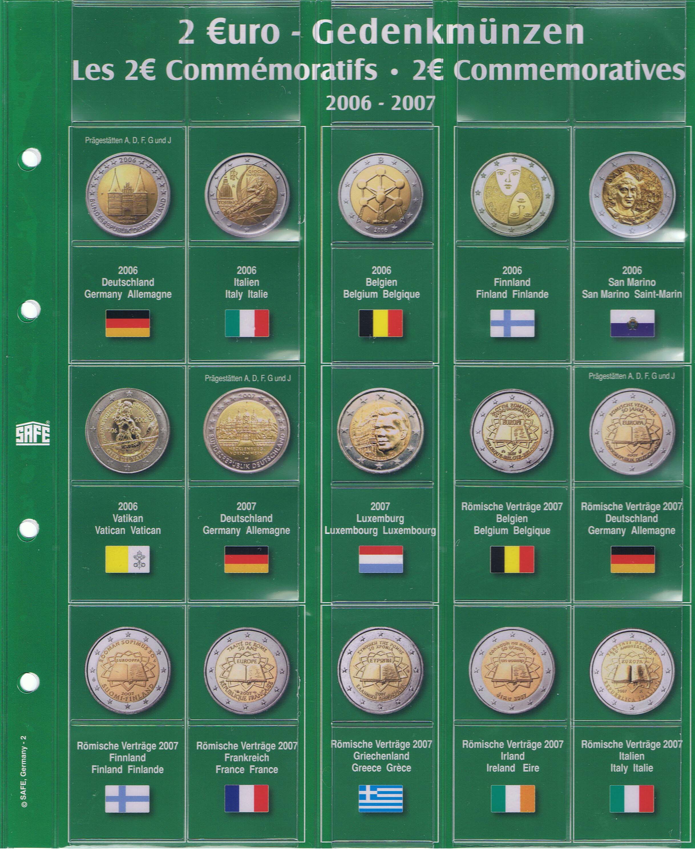 7341-2-Premiumblatt-2-Euro-2006-2007 Fogli per l'album Premium 2 Euro