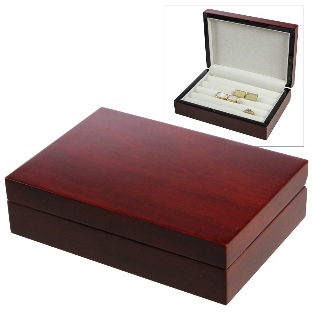 3026-Schmuck-Kasten-Visby CASSETTA PORTAGIOIE PORTAGIOIELLI IN LEGNO DI CILIEGIO PER ANELLI