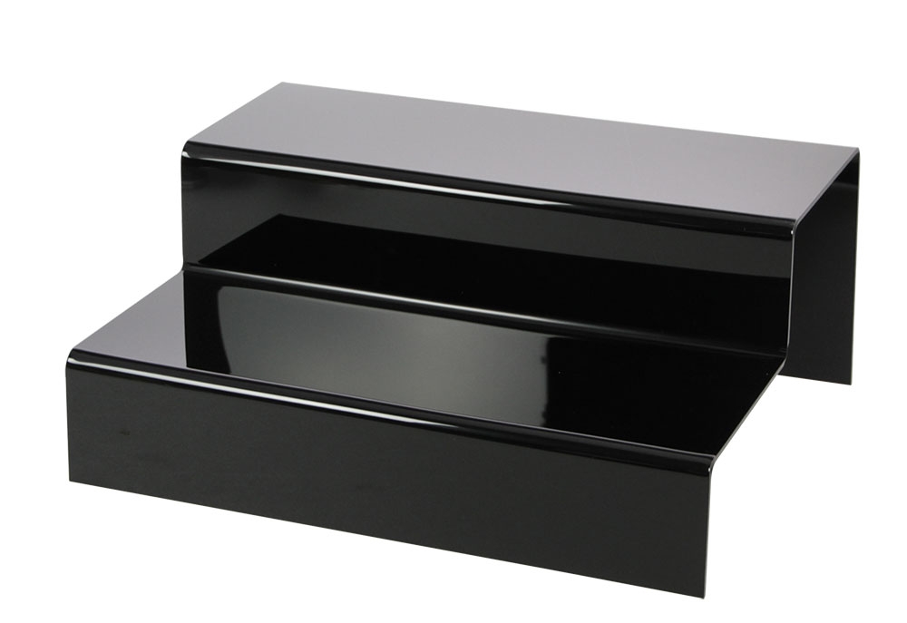 5266-5 Espositore a scaletta in vetro acrilico nero lucido