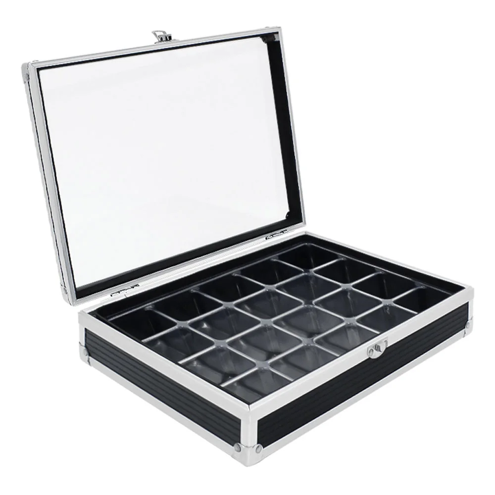 Vetrina da collezione “Compact-Black” nera 12 scomparti