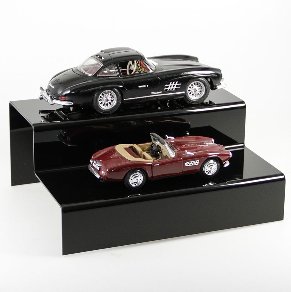 5266-5_modelle Espositore a scaletta in vetro acrilico nero lucido