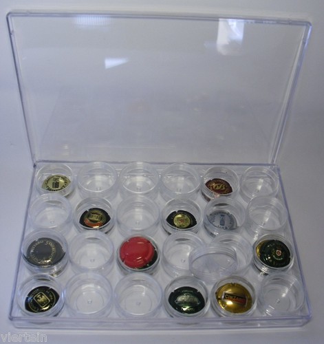 5252-champagner Box con scatole rotonde con chiusura a vite