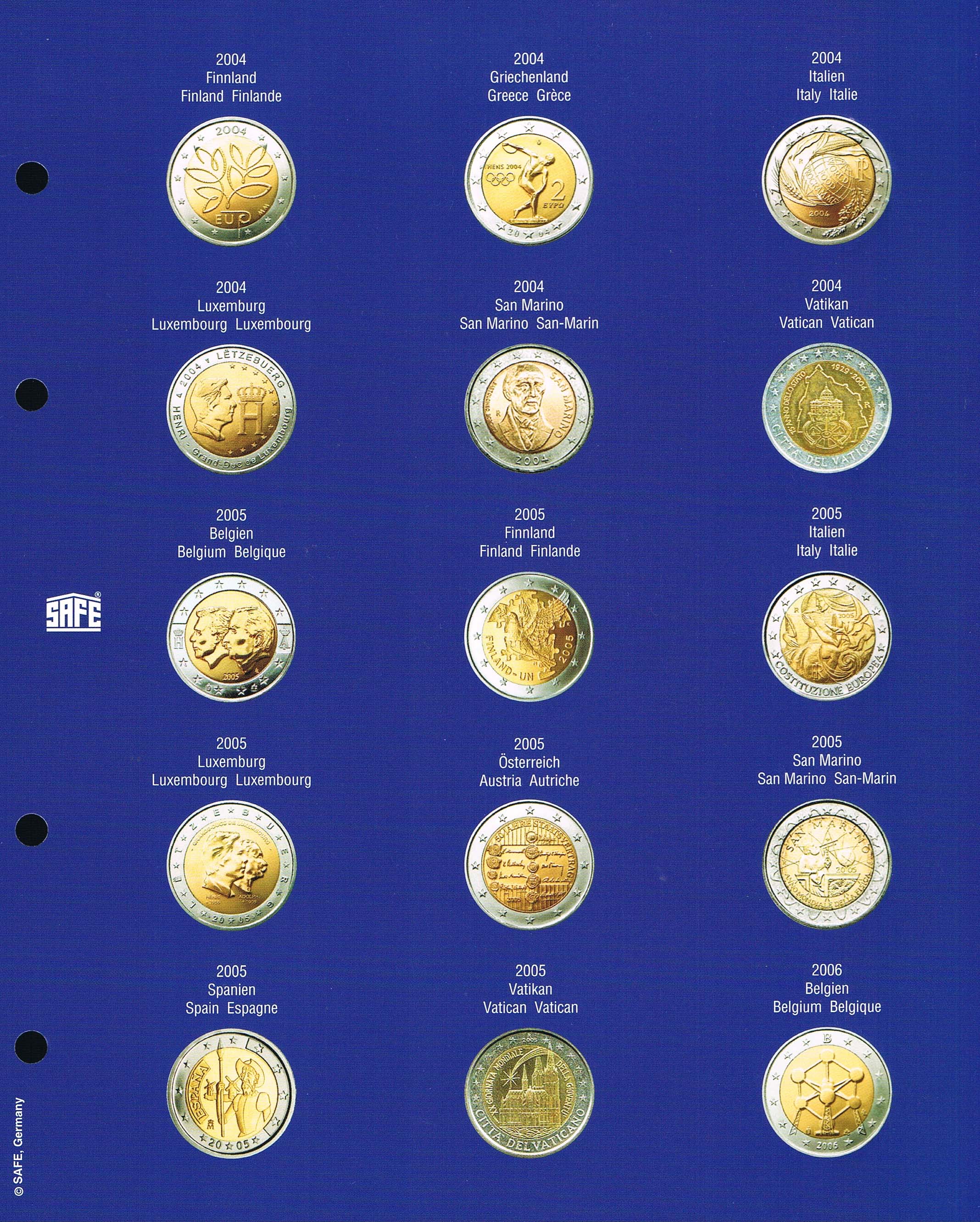 7822-1-M-nzbl-tter-2-Euro-Topset-2004-2006 TOPset Fogli supplementare per monete 2 €uro