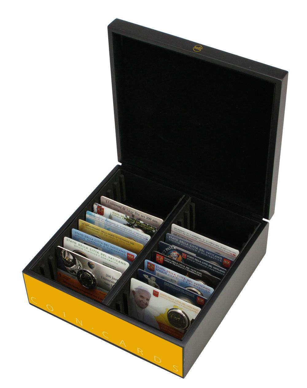 794-coincards_offen Box in legno pregiato per Coin Card