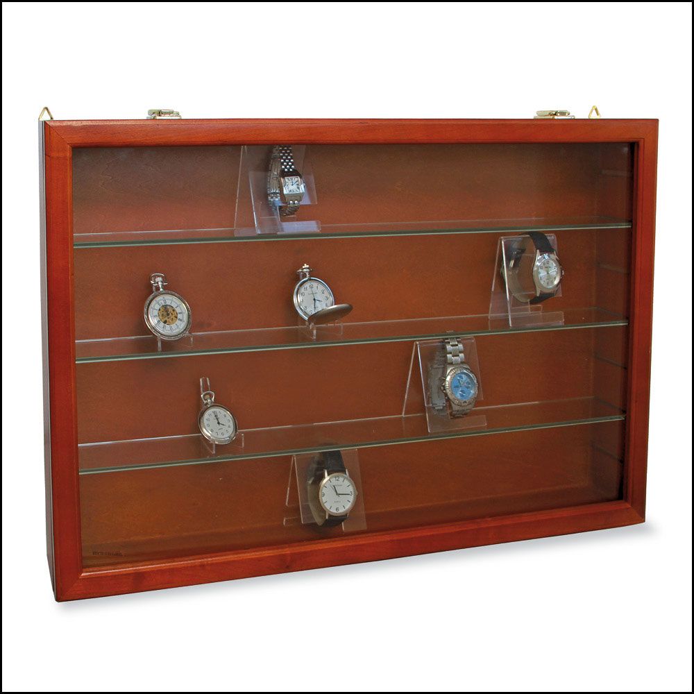 5927-holz-vitrine_uhr Vetrinetta in legno MAXI