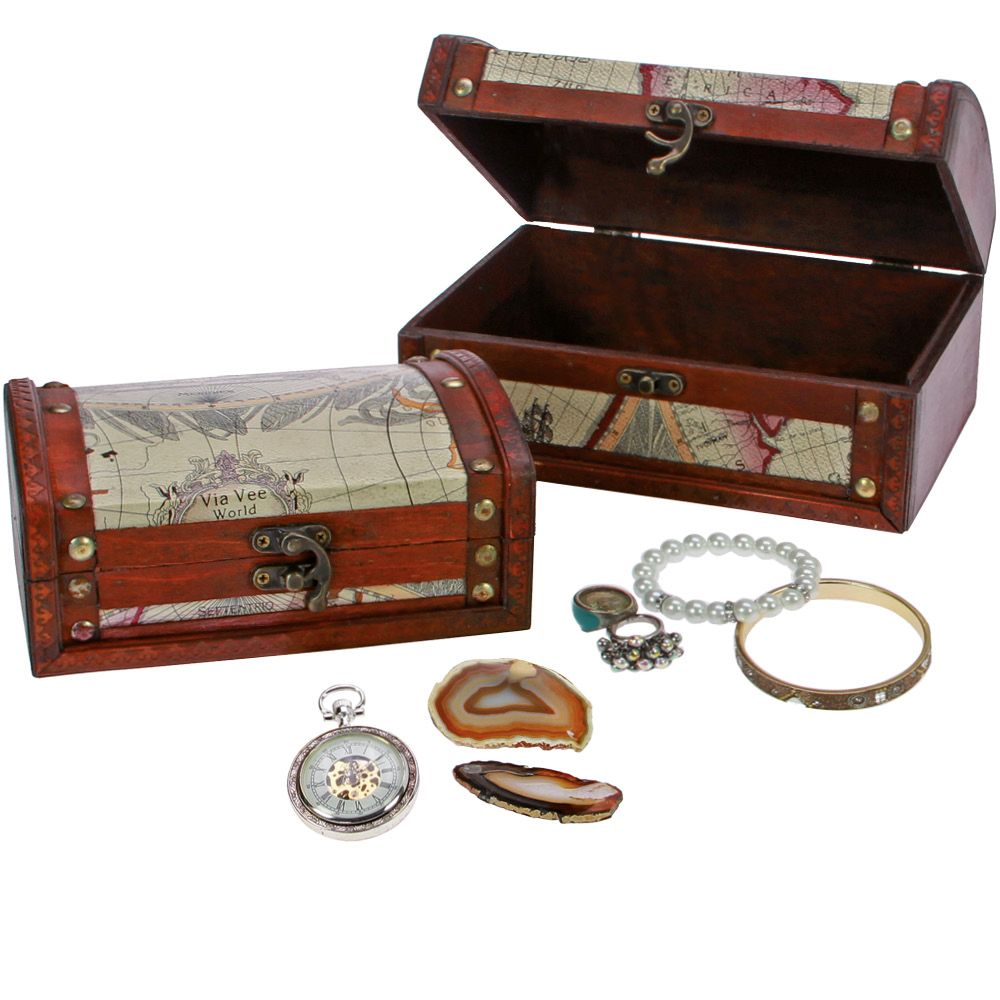 4 scrigni in legno: mini cassapanca vintage, scrigno del tesoro dei pirati, portagioie – adatto per conservare e decorare, regalo per bambini 4 scrigni in legno: mini cassapanca vintage, scrigno del tesoro dei pirati, portagioie – adatto per conservare e decorare, regalo per bambini