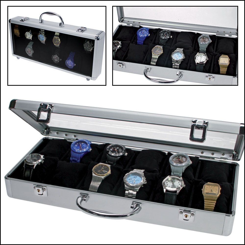 262-uhren-koffer_12-uhren Valigia in alluminio DESIGN per 12 orologi