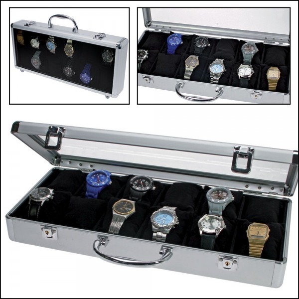 Valigia in alluminio DESIGN per 12 orologi