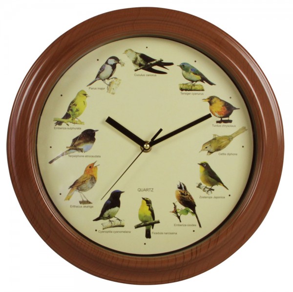 Orologio da parete con richiamo per uccelli